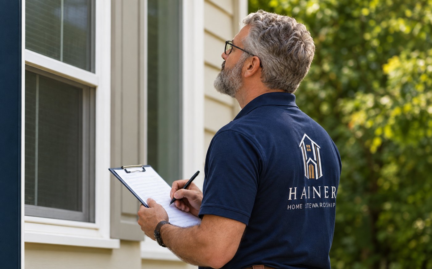 Geoff Hainer inspecting a home